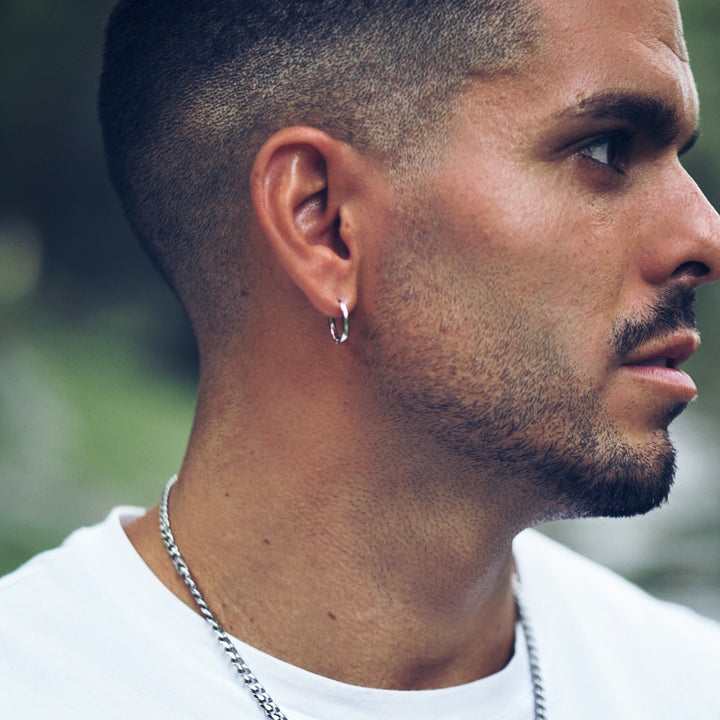 pendiente aro hombre plata