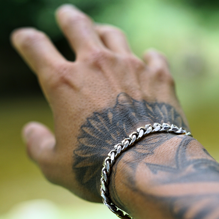 pulsera plata hombre