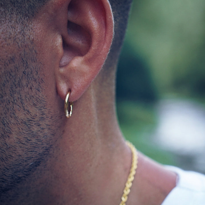 pendientes aro hombre oro